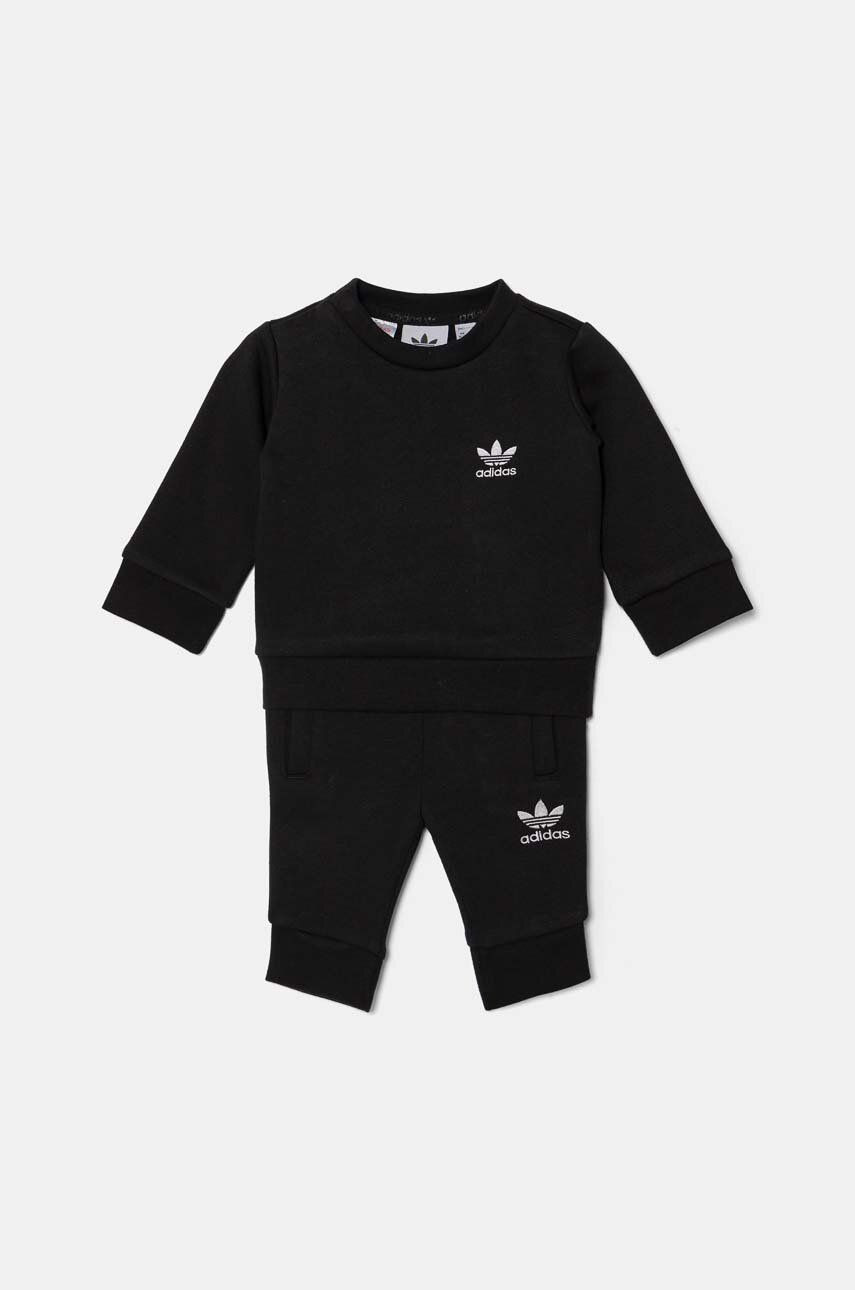 Detská tepláková súprava adidas Originals TREFOIL CS čierna farba, IW1009