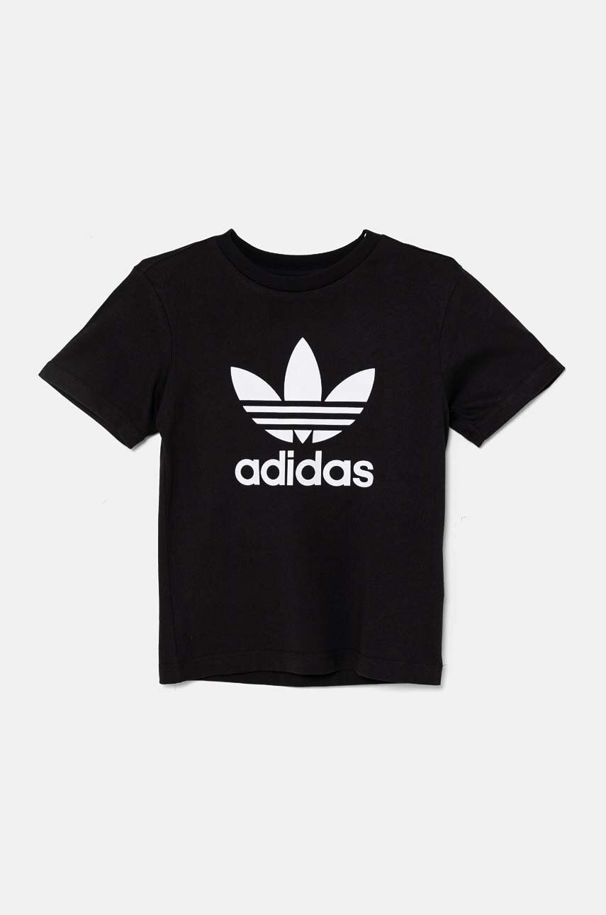 Detské tričko adidas Originals TREFOIL TEE čierna farba, s potlačou, IY7421