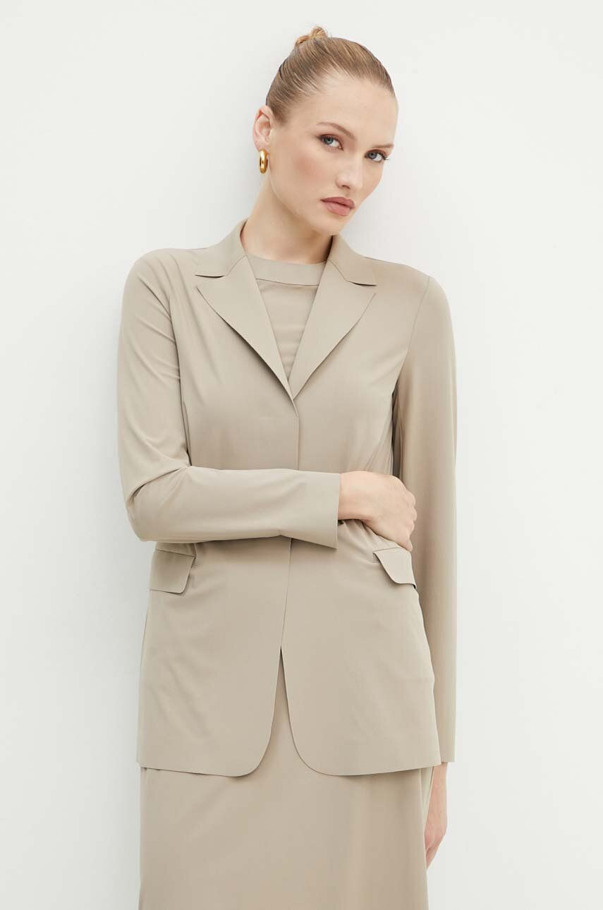 Sako Max Mara Leisure béžová farba, jednoradová, jednofarebná, 2426916017600