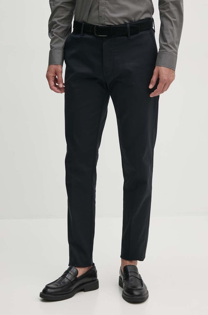 Nohavice Emporio Armani pánske, tmavomodrá farba, priliehavé, 8N1P15 1NGCZ