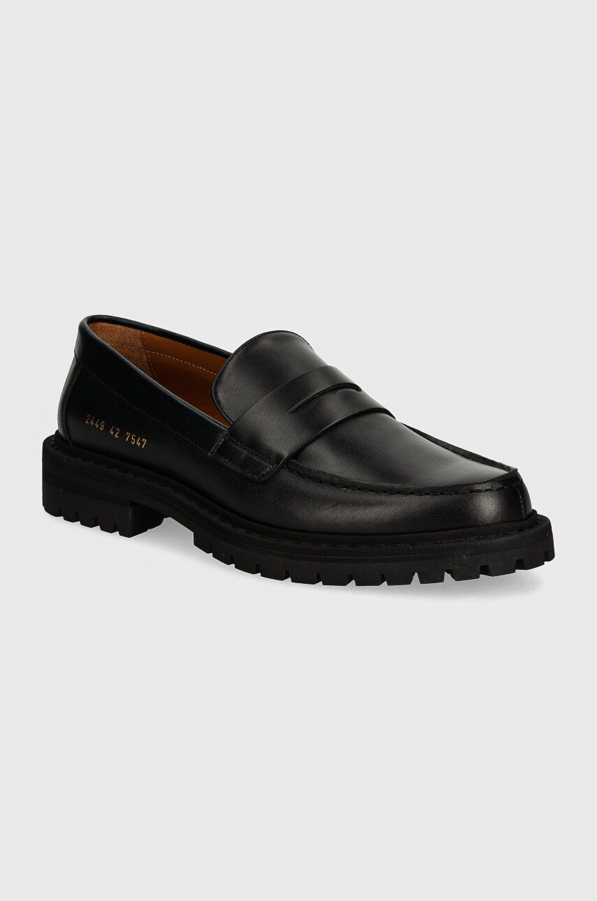 Kožené mokasíny Common Projects Loafer with Tread Sole pánske, čierna farba, 2449