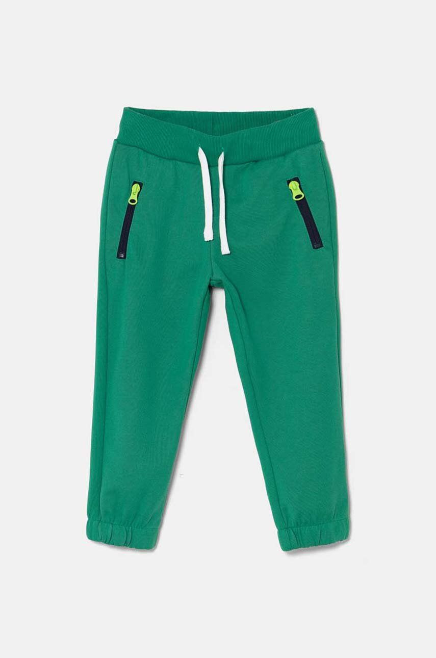 Detské tepláky United Colors of Benetton zelená farba, jednofarebné, 330SGF03Z