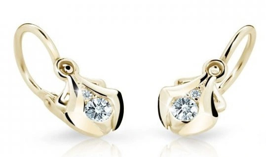 Cutie Jewellery Zlaté detské náušnice C2224-10-X-1 biela