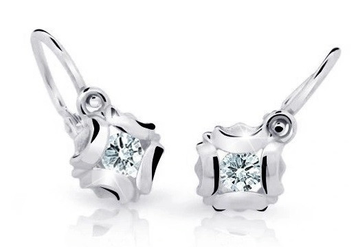 Cutie Jewellery Slušivé detské náušnice z bieleho zlata C2216-10-X-2 biela