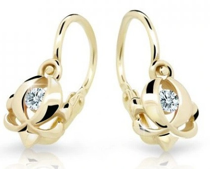 Cutie Jewellery Zlaté detské náušnice C2218-10-X-1 biela
