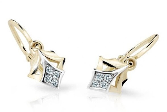 Cutie Jewellery Zlaté detské náušnice C2220-10-X-1 biela