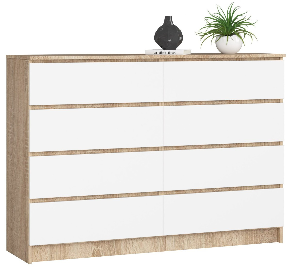 Komoda Rollo X 138,4 cm dub sonoma/biela