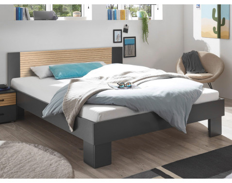 Posteľ Laurie 180x200 cm, grafit/dub%