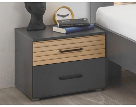 Nočný stolík Laurie, grafit/dub%
