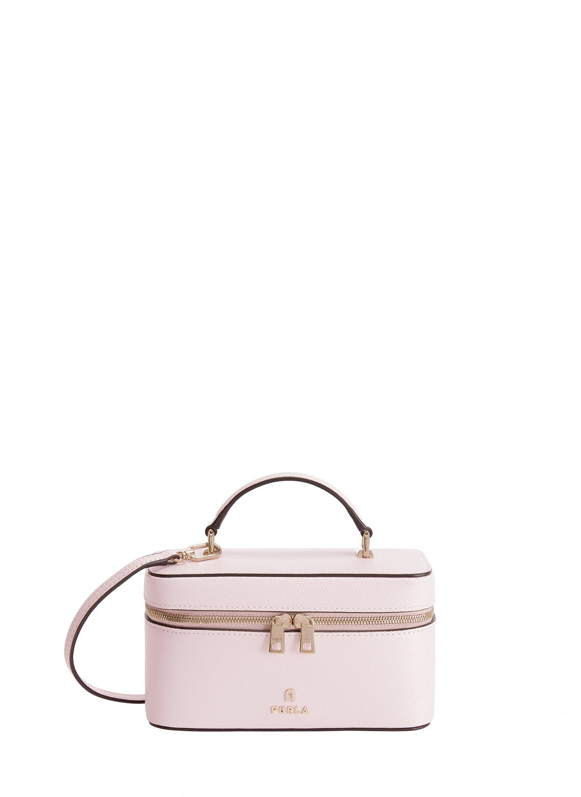 Kabelka - FURLA CAMELIA MINI CROSSBODY VANITY CASE ružová