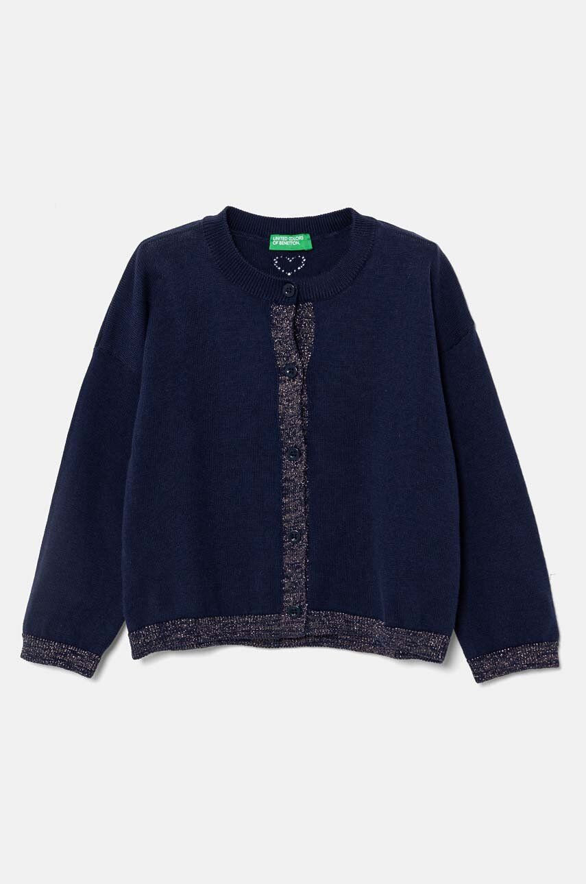 Detský sveter United Colors of Benetton tmavomodrá farba, tenký, 1198H5004