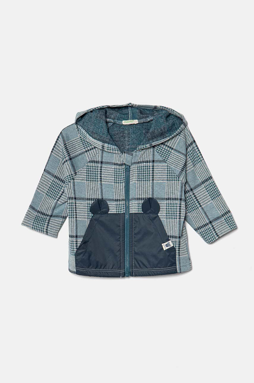 Mikina pre bábätká United Colors of Benetton s kapucňou, vzorovaná, 3N9GA5018