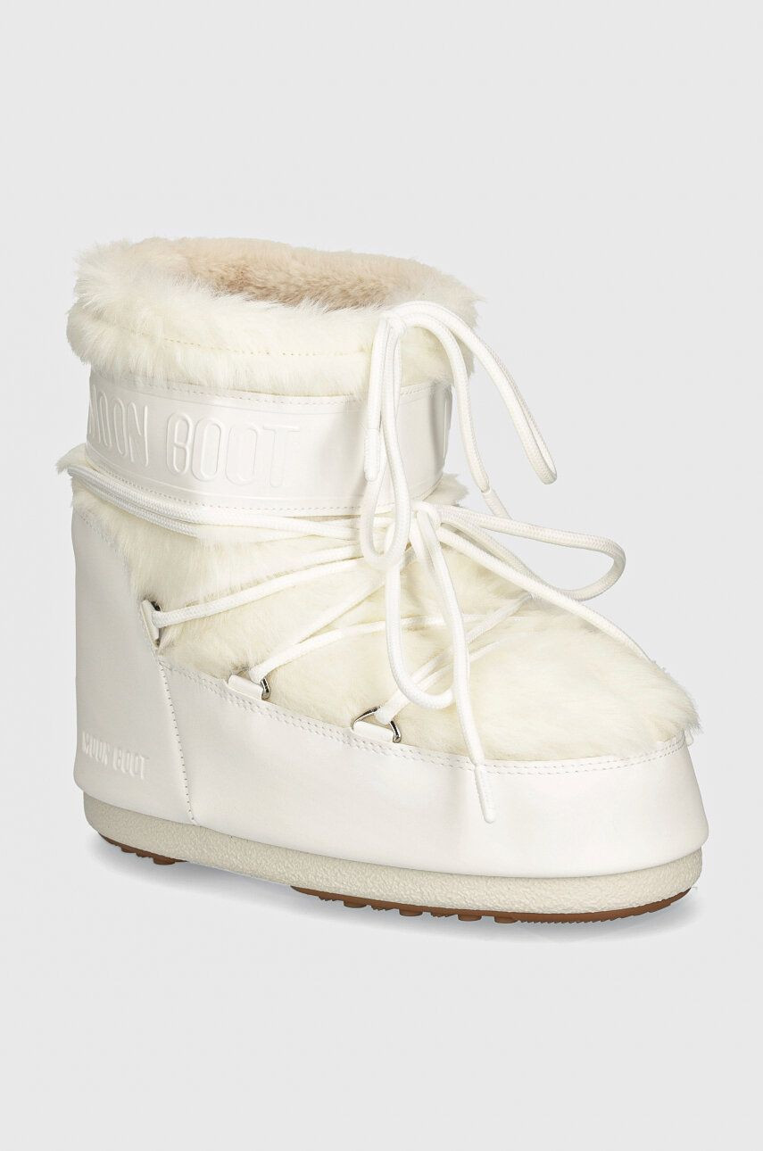 Snehule Moon Boot MB ICON LOW FAUX FUR biela farba, 80D1409390 A002
