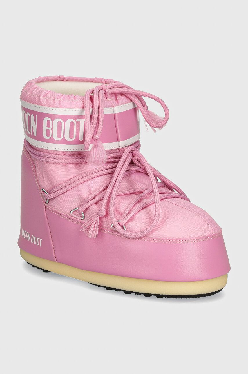 Snehule Moon Boot MB ICON LOW NYLON ružová farba, 80D1409340 J001
