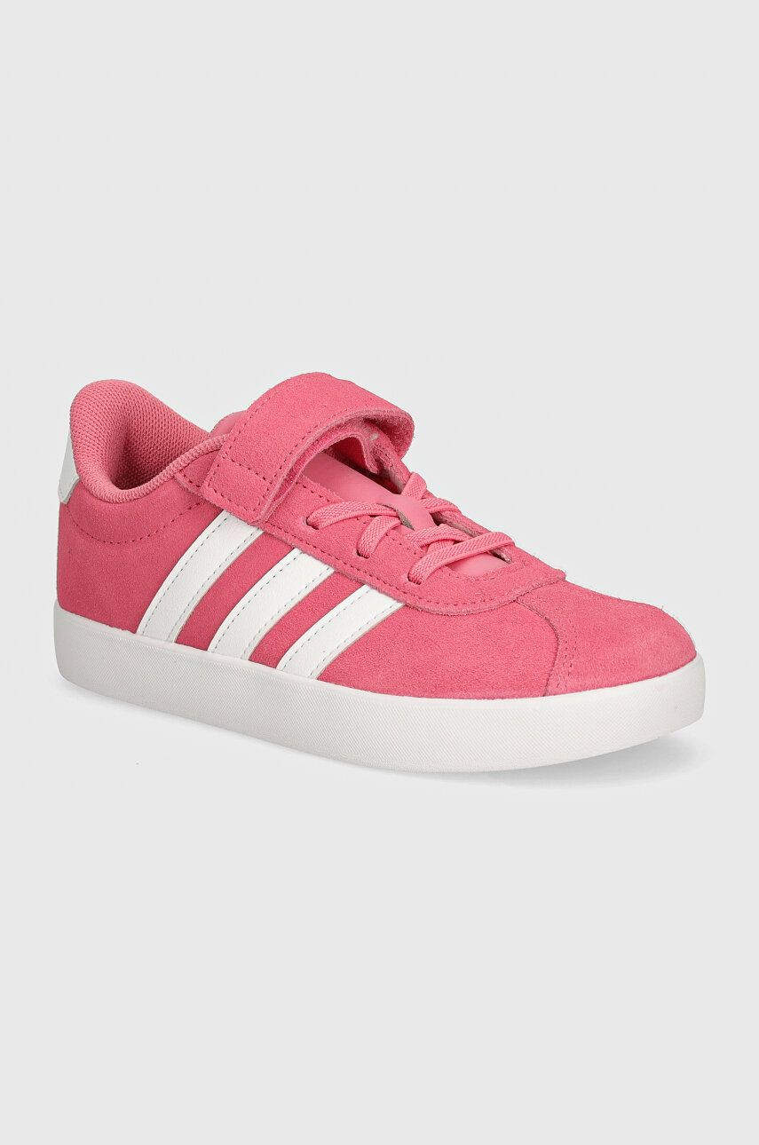 Detské semišové tenisky adidas VL COURT 3.0 EL C ružová farba, IH4954