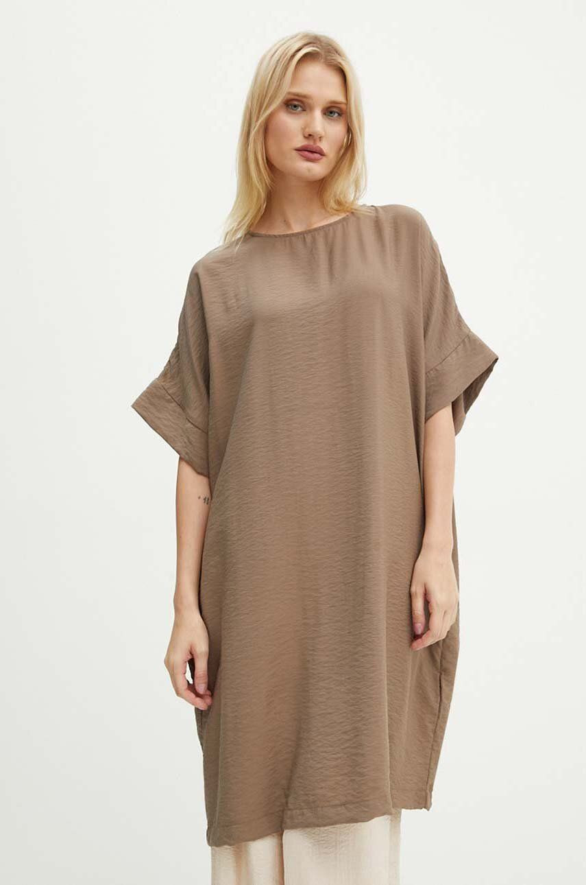 Šaty Bruuns Bazaar CressBBGigi dress hnedá farba, mini, oversize, BBW3477N
