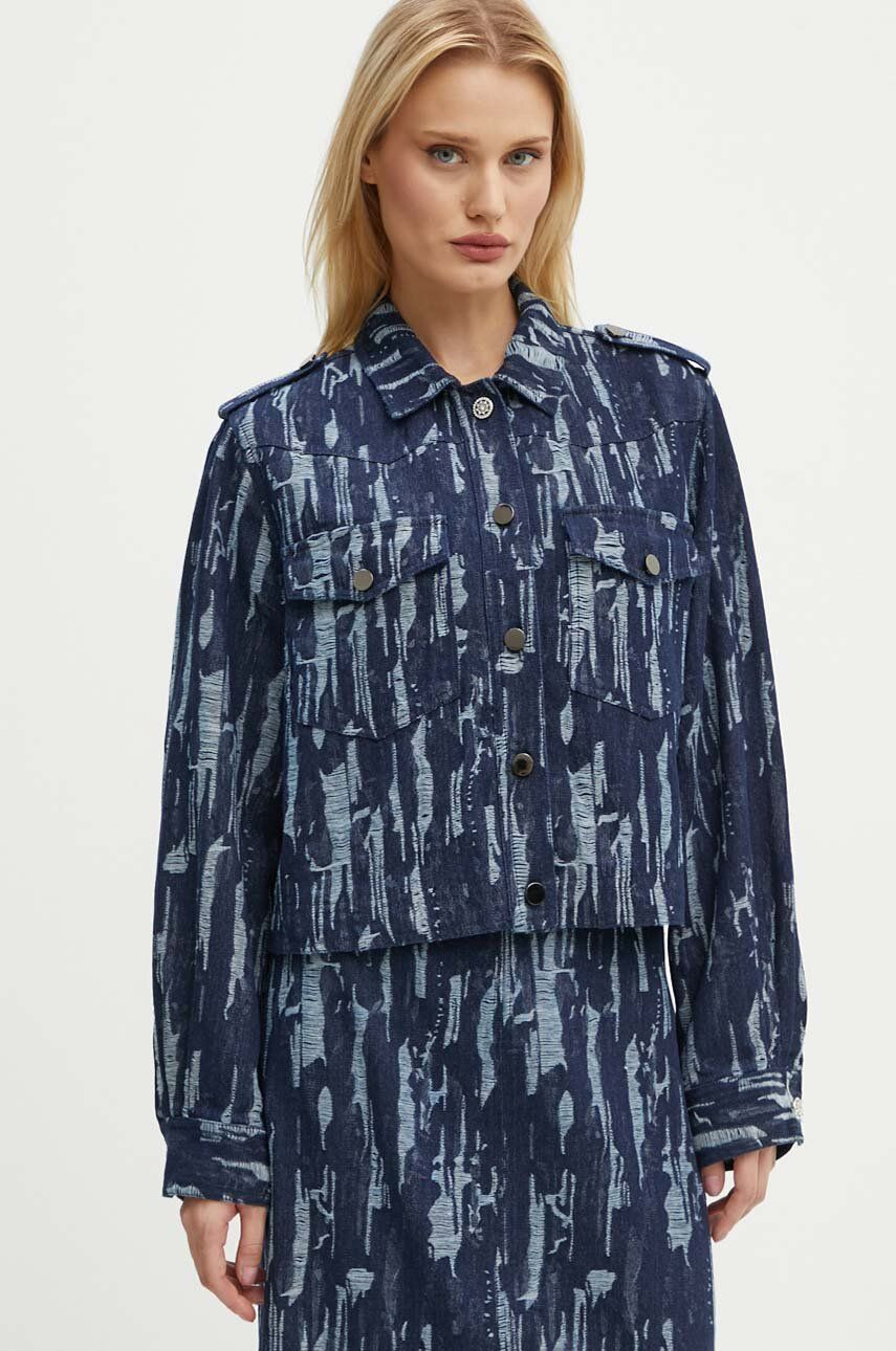 Bunda Bruuns Bazaar IxoraBBGingea jacket dámska, tmavomodrá farba, prechodná, BBW4119