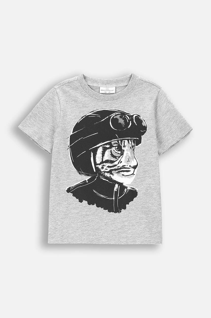 Detské tričko Coccodrillo šedá farba, s potlačou, EVERYDAY BOY