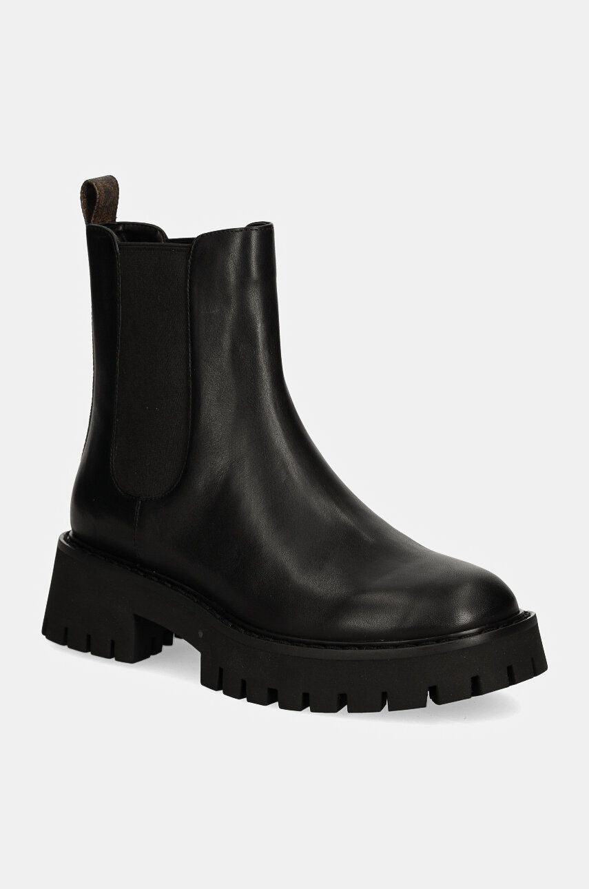 Kožené topánky chelsea MICHAEL Michael Kors Asher dámske, hnedá farba, na platforme, 40F4ASFE6L.292
