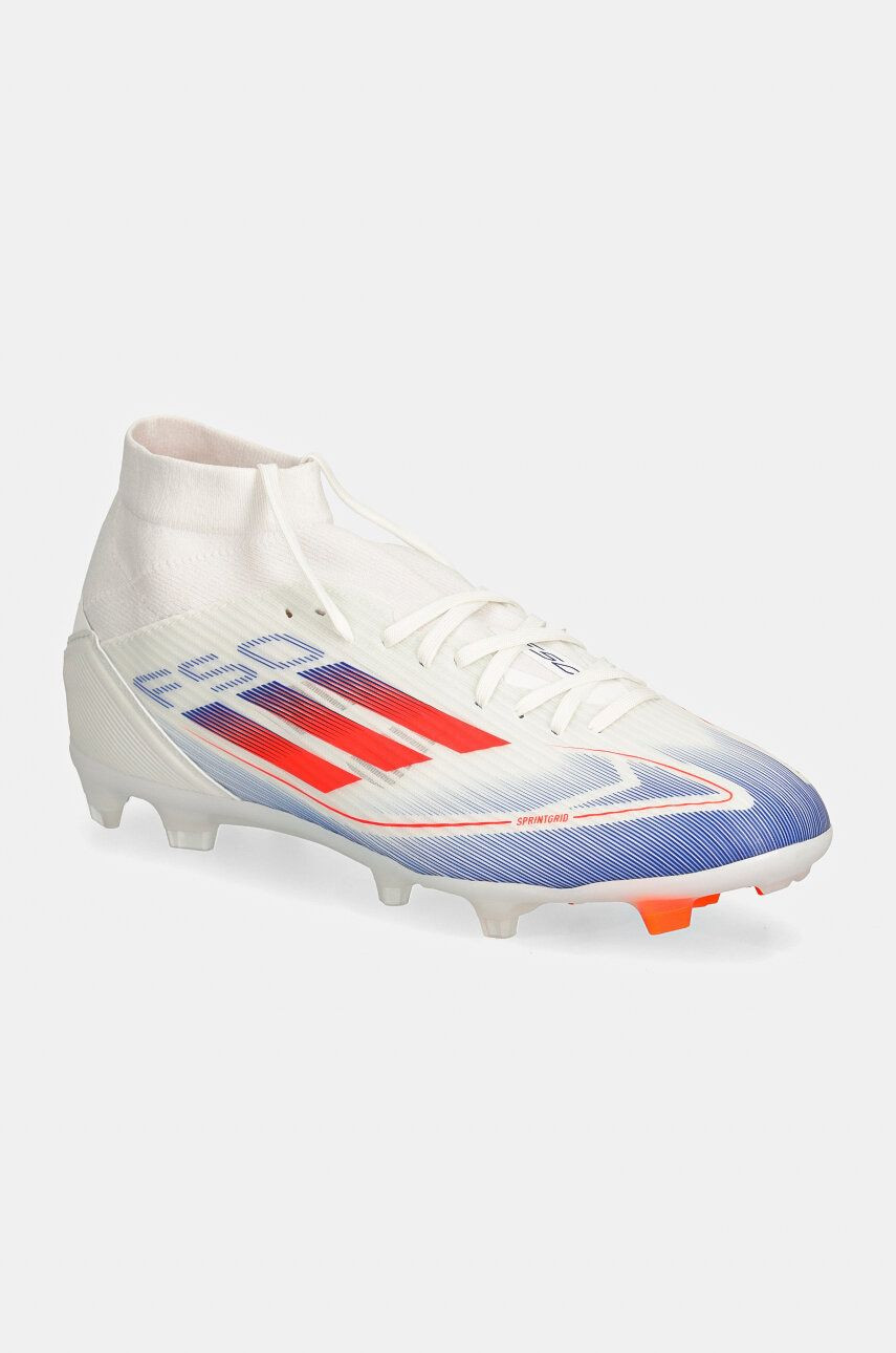 Kopačky adidas Performance korki F50 League Mid biela farba, JH8234