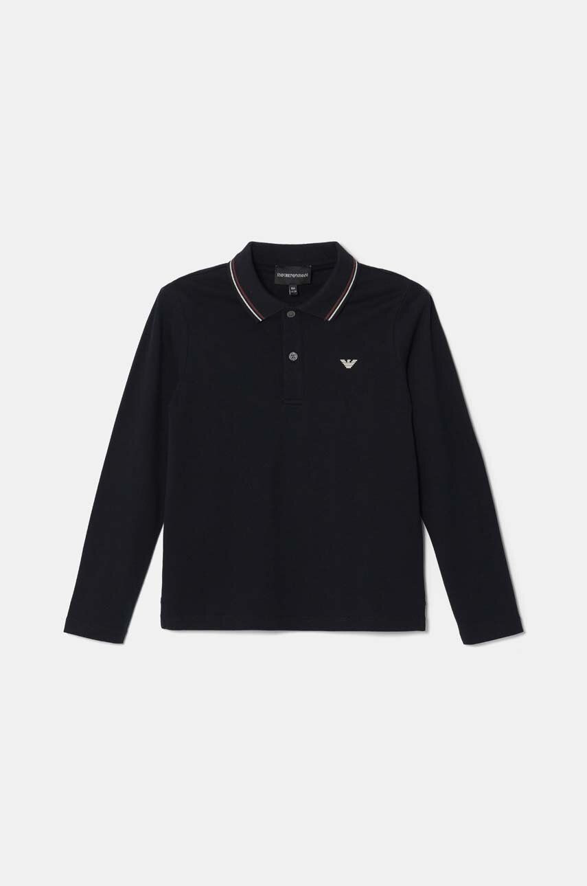 Detské tričko s dlhým rukávom Emporio Armani tmavomodrá farba, jednofarebný, 8N4FB5 1JPTZ