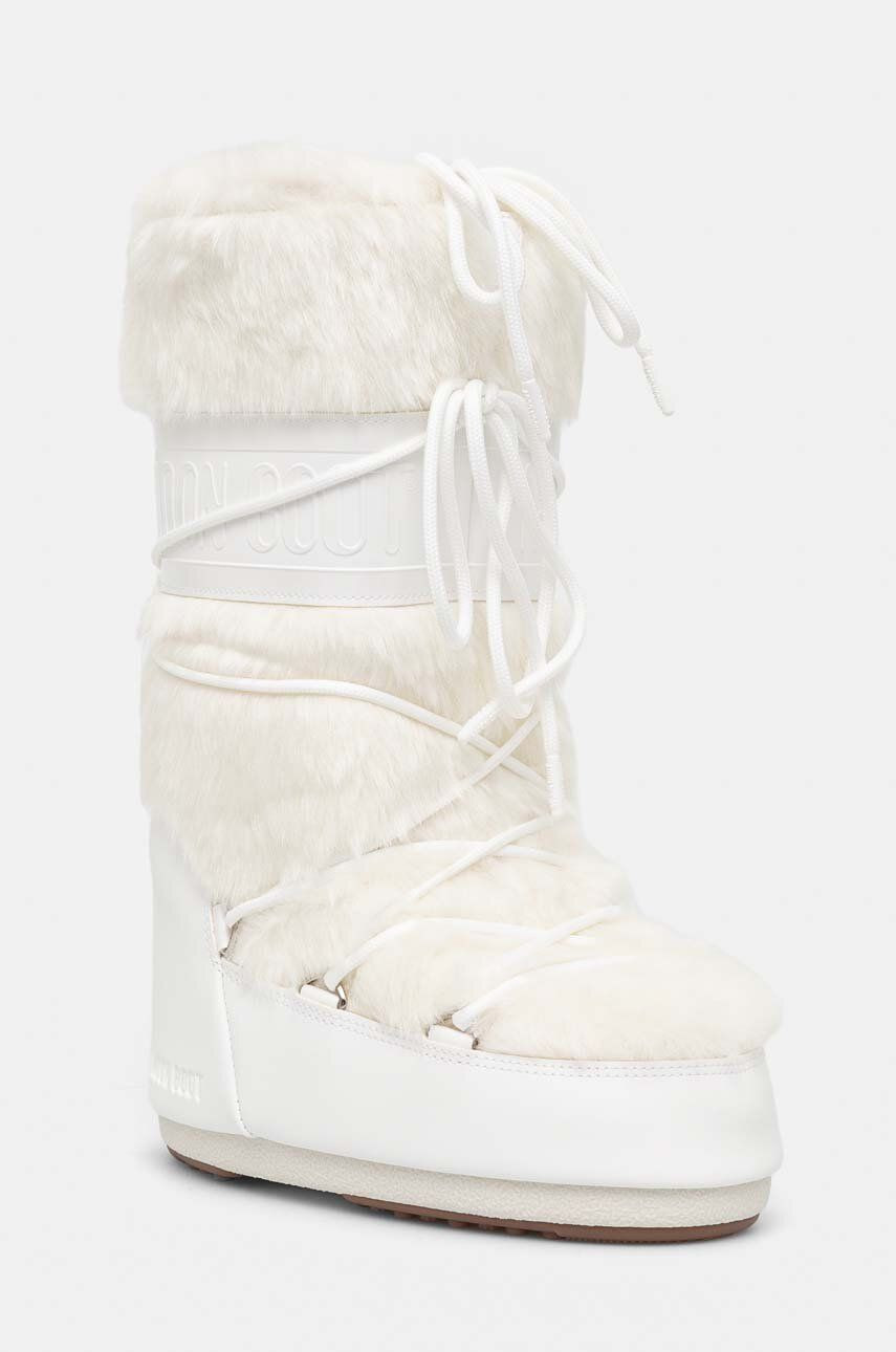Snehule Moon Boot MB ICON FAUX FUR biela farba, 80D1408900 A002