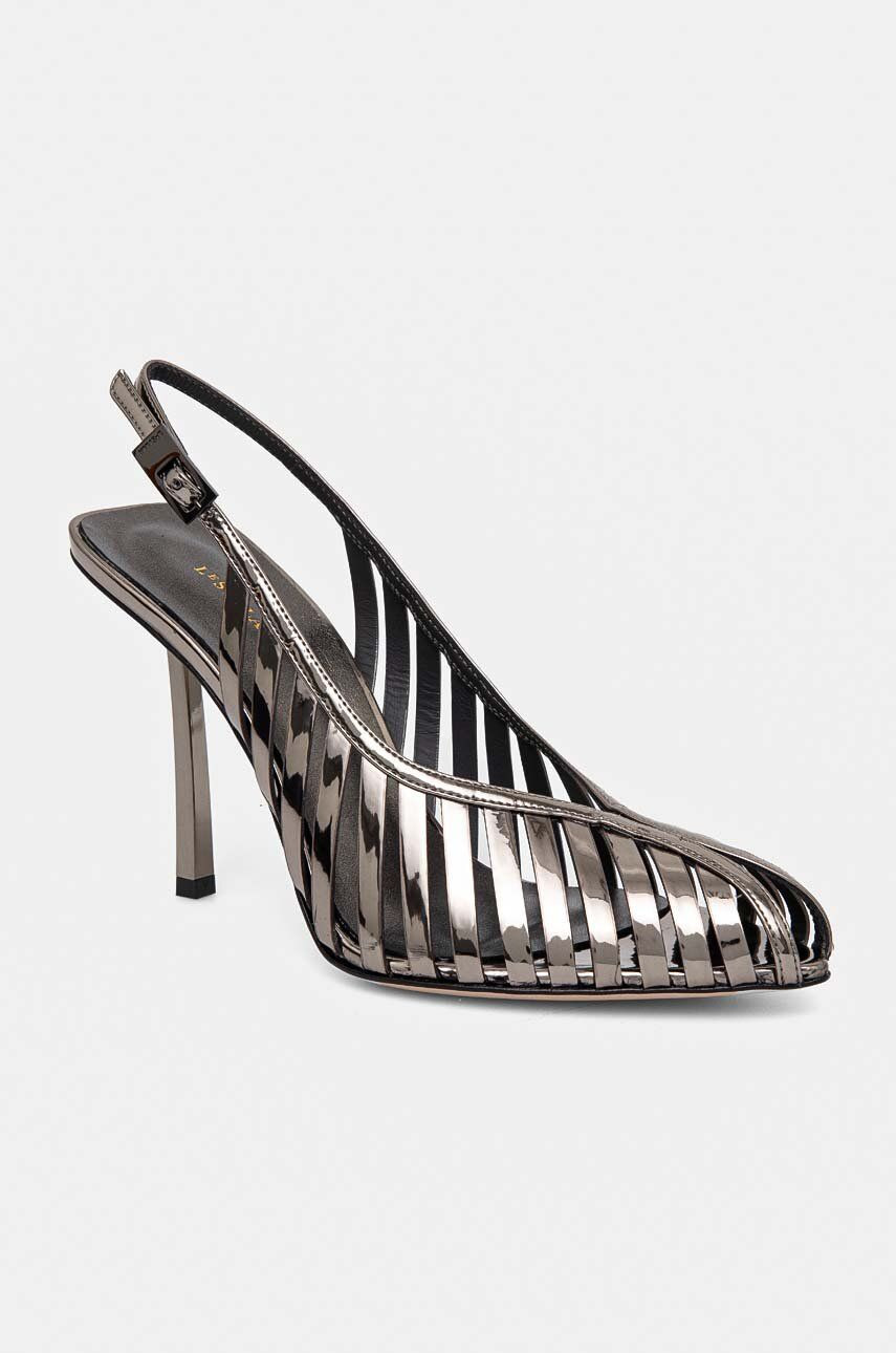 Lodičky Le Silla Chanel Cage strieborná farba, 3402C090BMPPMRA922