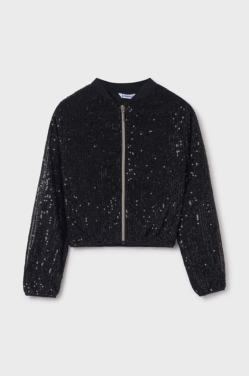 Detská mikina Mayoral čierna farba, jednofarebná, 7474