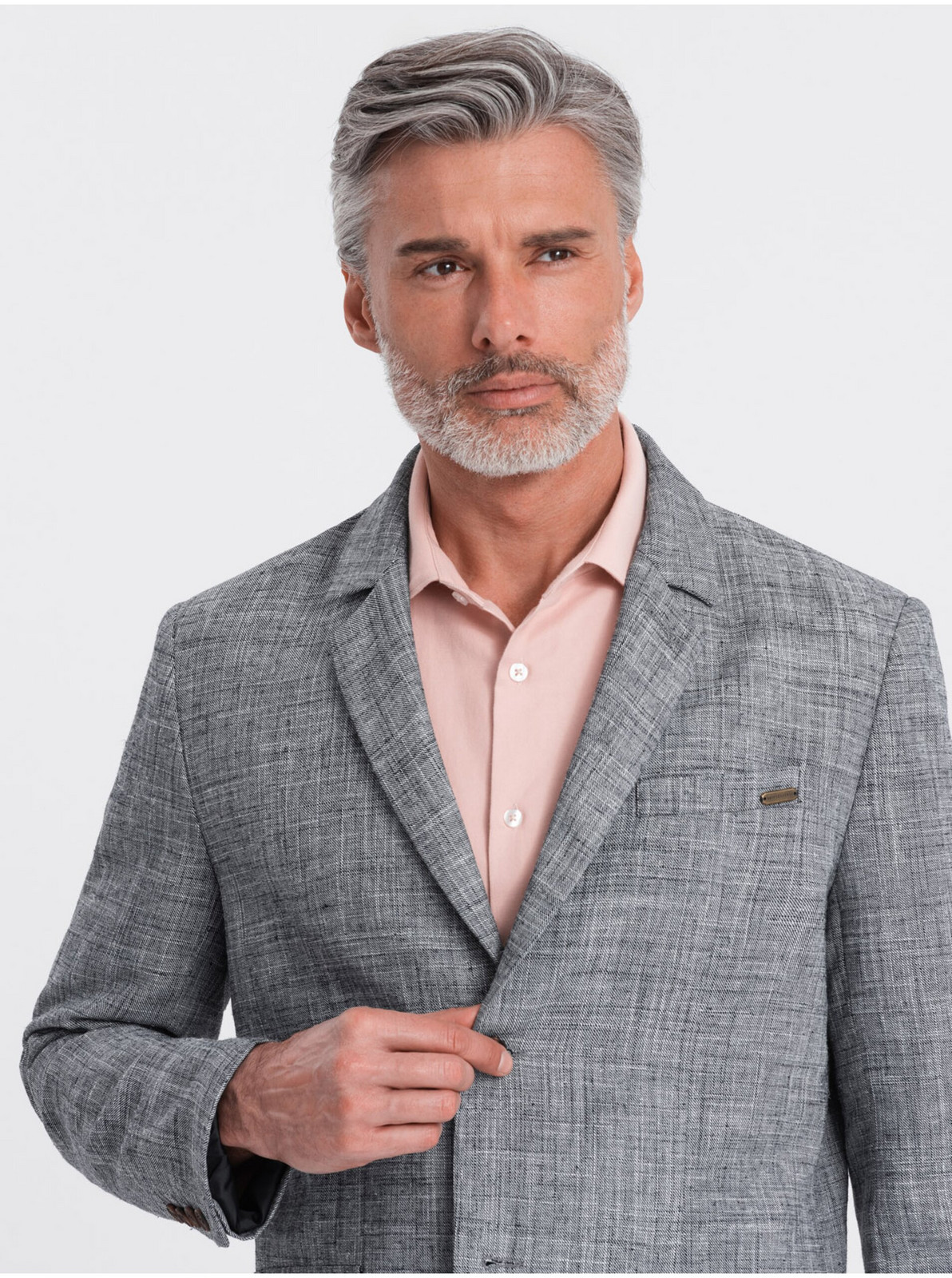 Šedé pánske sako Ombre Clothing