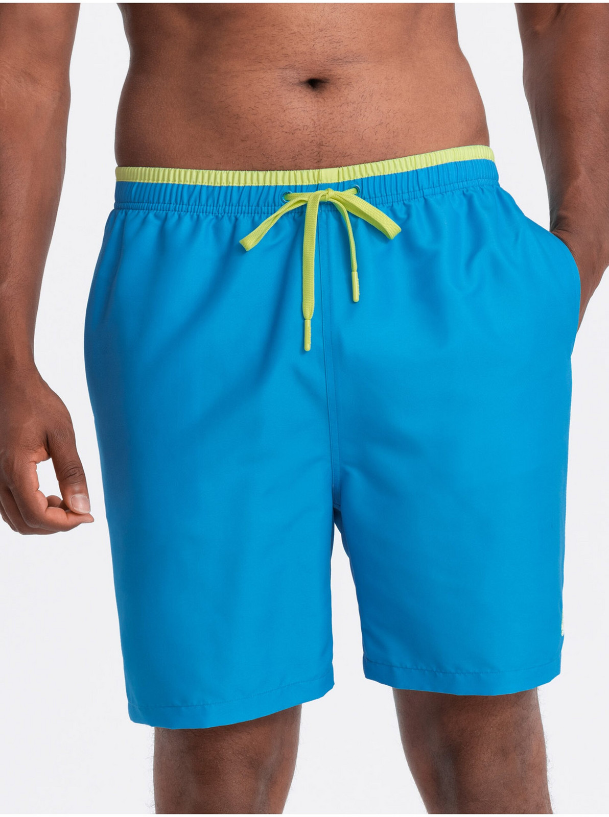 Modré pánske rebrované plavky Ombre Clothing