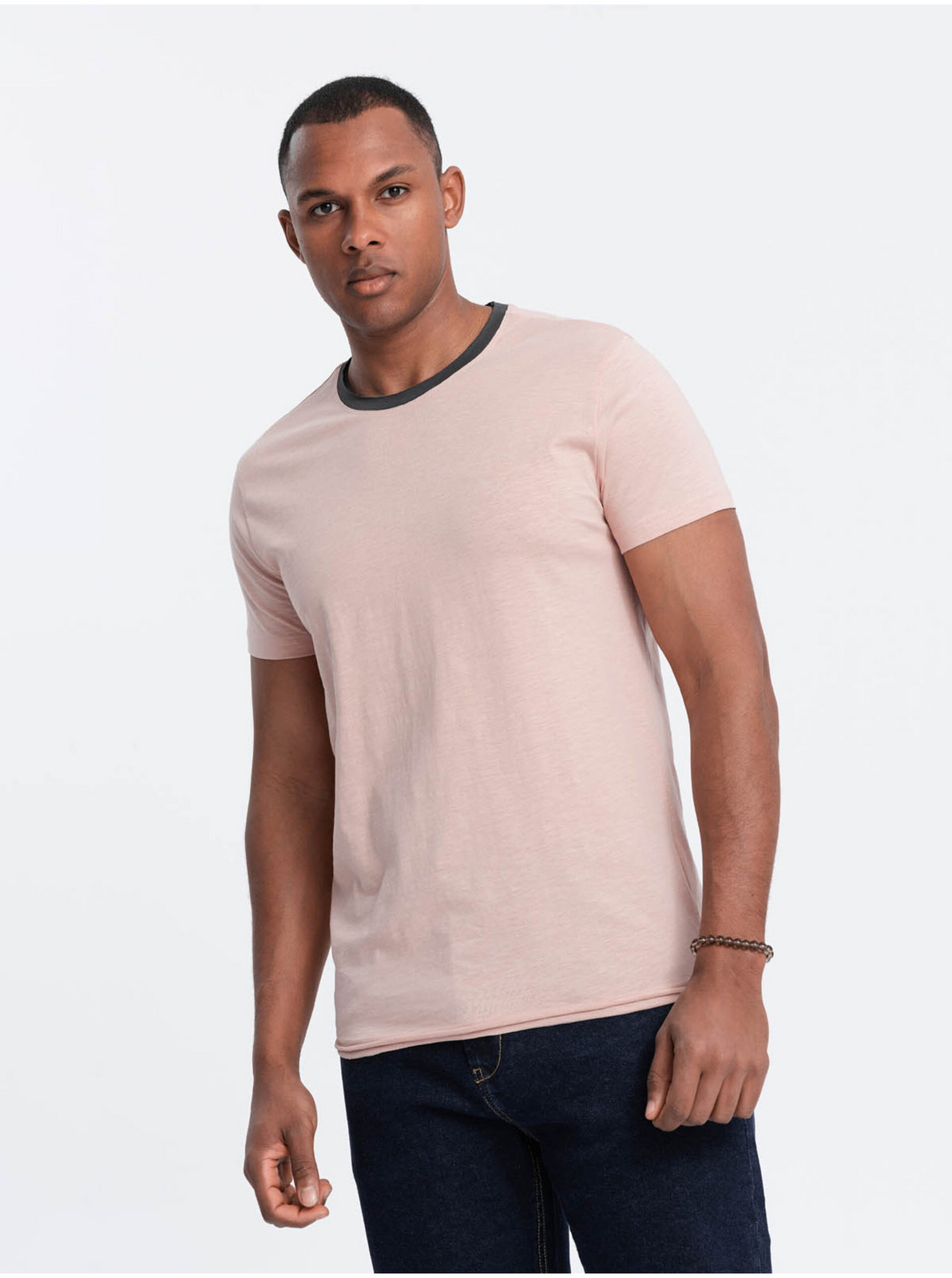Ružové pánske tričko Ombre Clothing