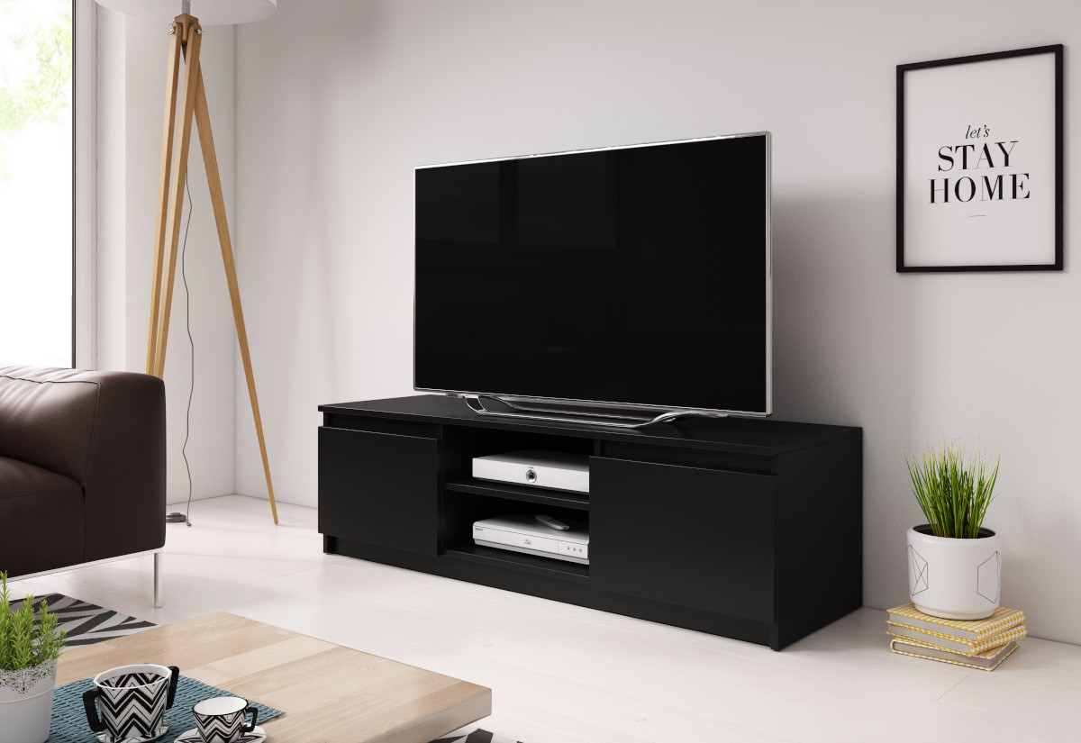 Expedo TV stolík BASTE, 120x35,5x38, čierny grafit