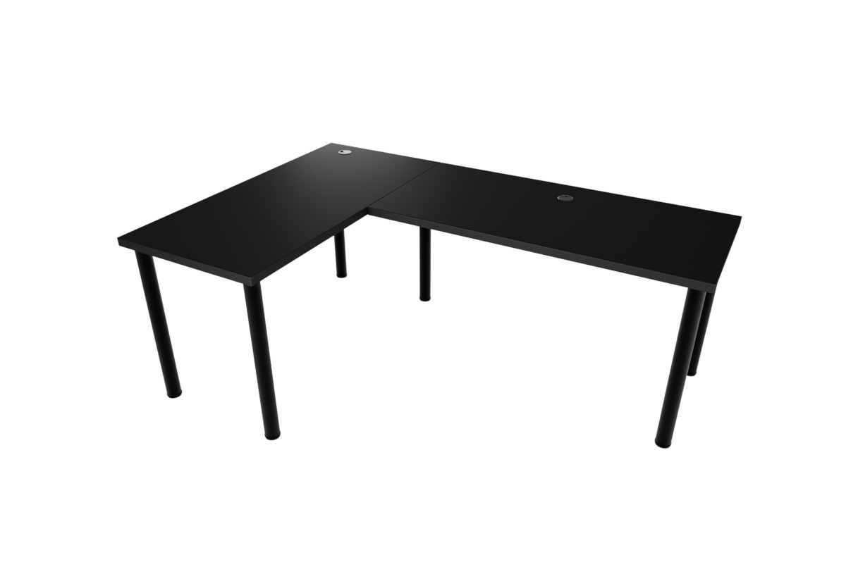 Expedo Počítačový rohový stôl LOOK N, 200/135x73-76x65, čierna