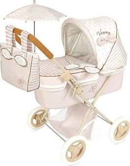 DeCuevas 85078 Skladací kočík pre bábiky so slnečníkom a taškou Verona 2024 – 60 cm