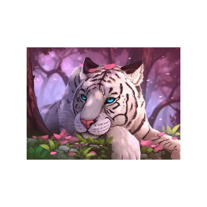 787170 5D Diamantová mozaika - Modrooký kráľ tiger
