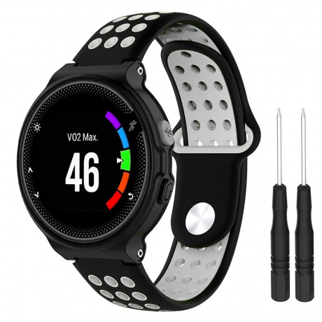 BStrap Silicone Sport remienok na Garmin Forerunner 235, black/white (SGA002C03)