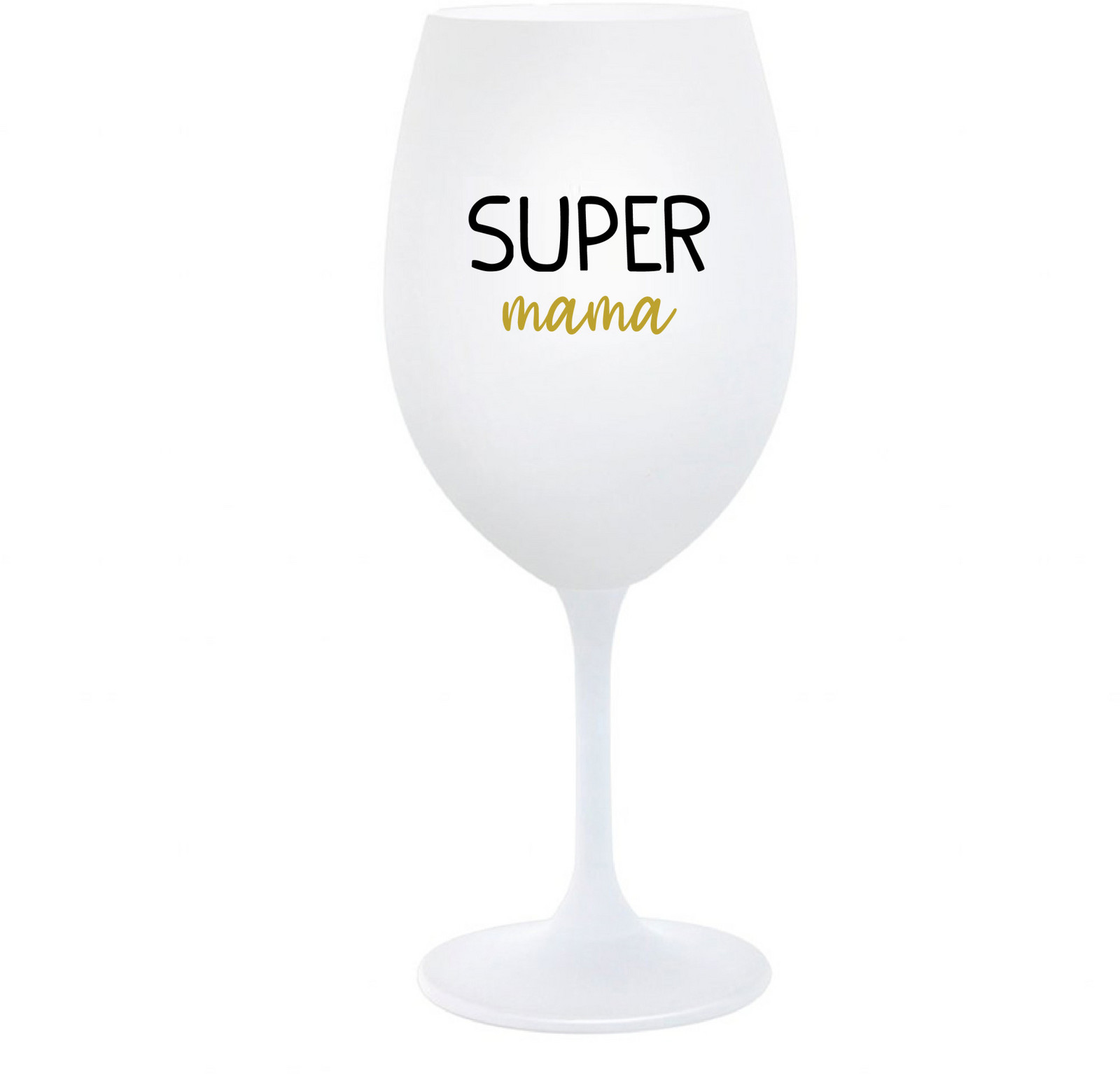 SUPER MÁMA - biely pohár na víno 350 ml