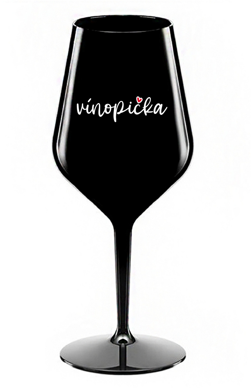 VÍNOPIČKA - čierny nerozbitný pohár na víno 470 ml