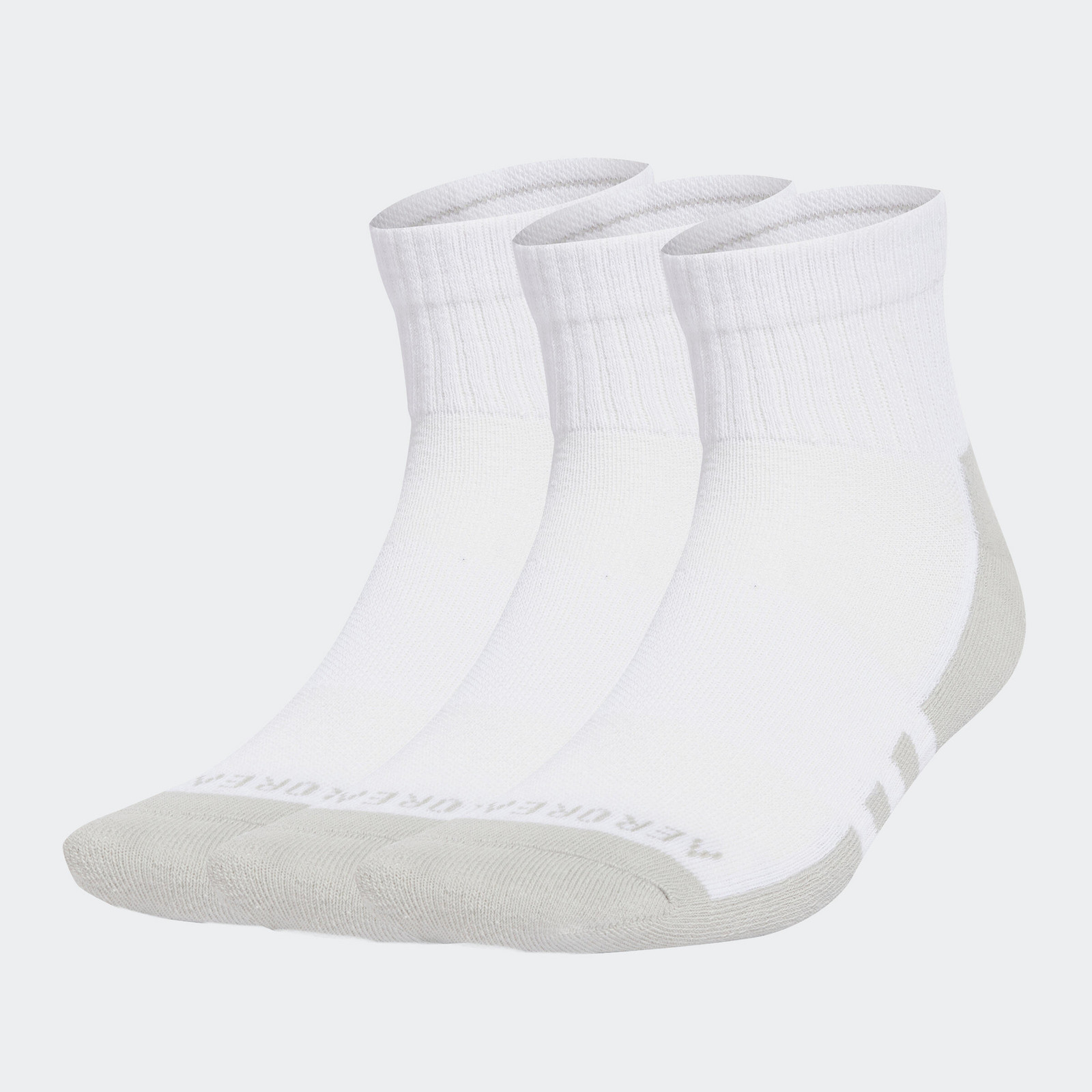 Nízke ponožky Adidas s tromi pásikmi biele