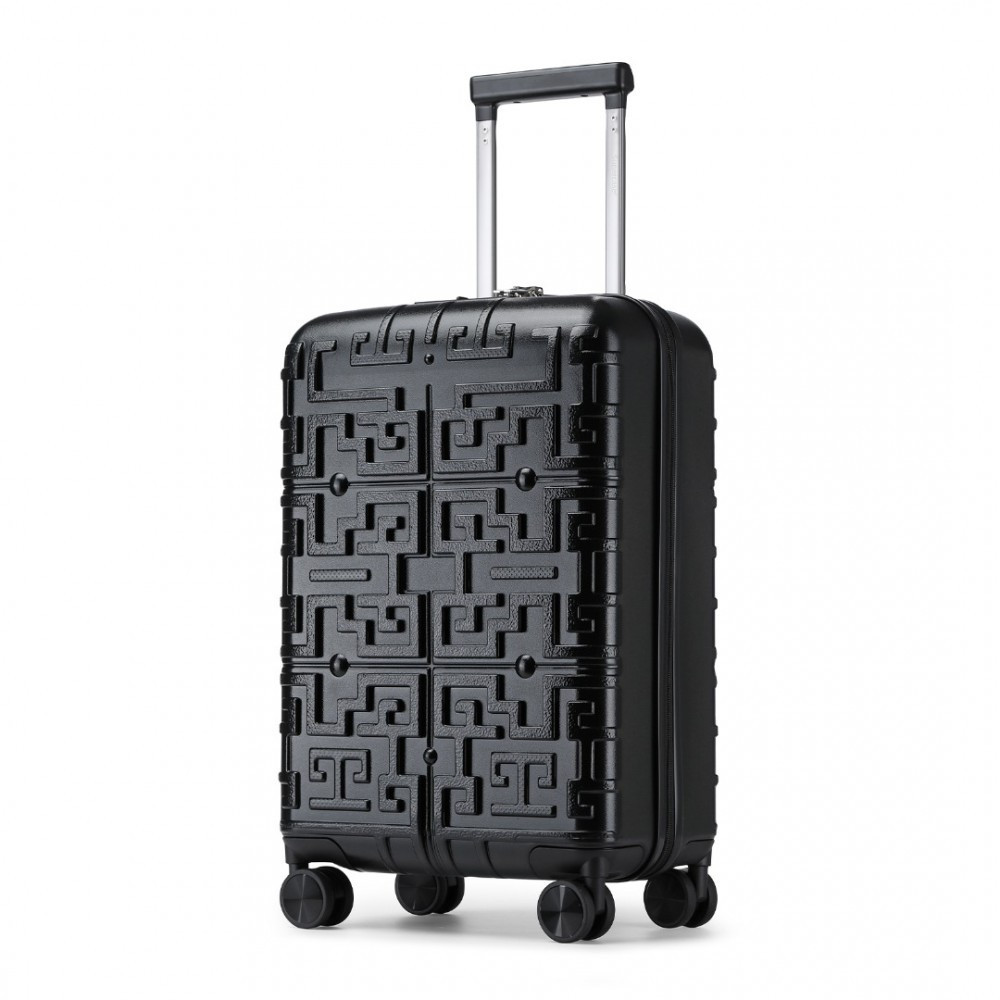 Supercase cestovný PP kufor so vzorom Bludisko - čierny - 42L