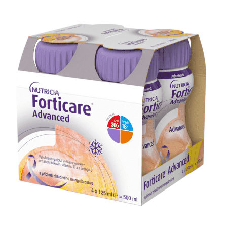 FORTICARE Advanced chladivé mango a broskyňa 4 x 125 ml