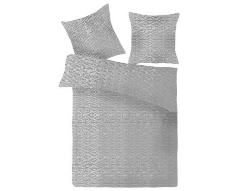 Obliečky Alla 140x200 cm, grafický vzor, šedo-biele%