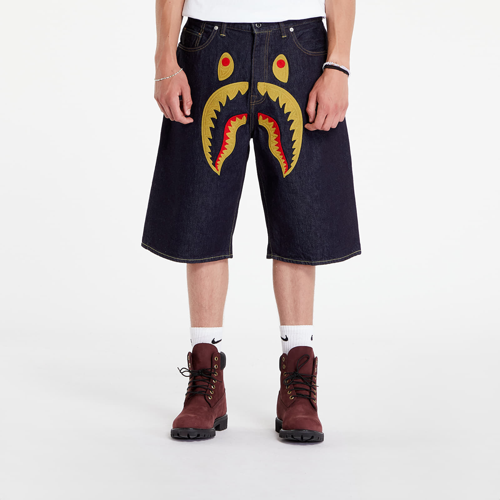 Šortky A BATHING APE Shark Denim Shorts Indigo XL