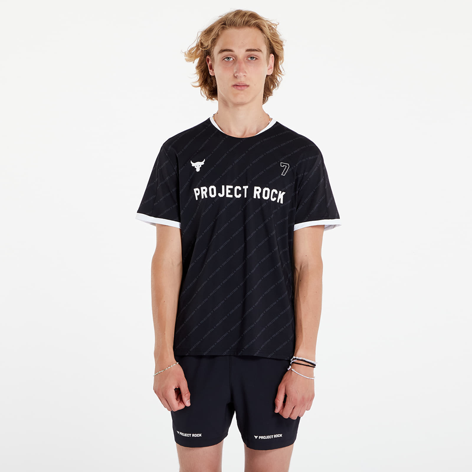 Dres Under Armour Project Rock Rugby Shirt Black/ White L