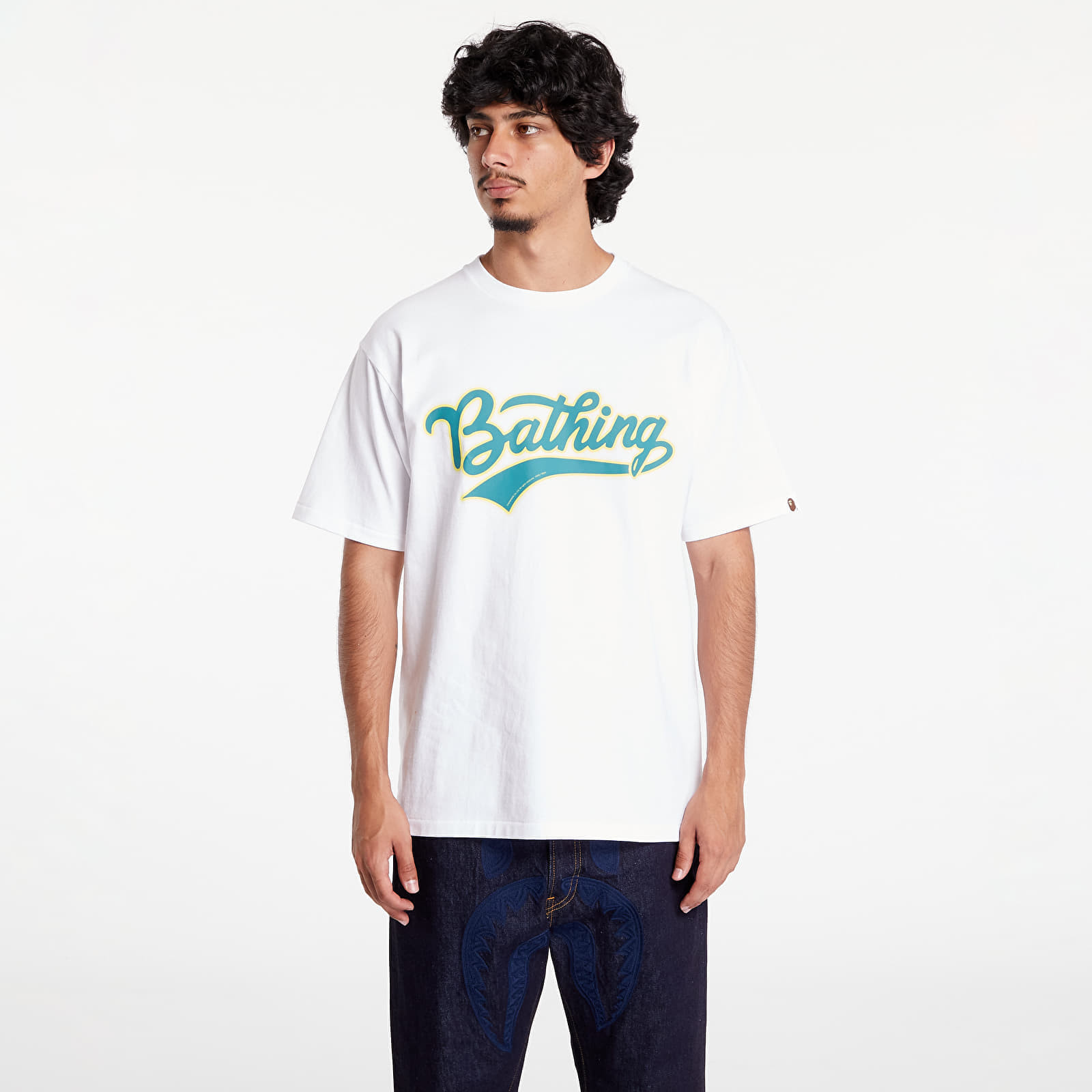 Tričko A BATHING APE Varsity Baseball Logo Tee White XXXL