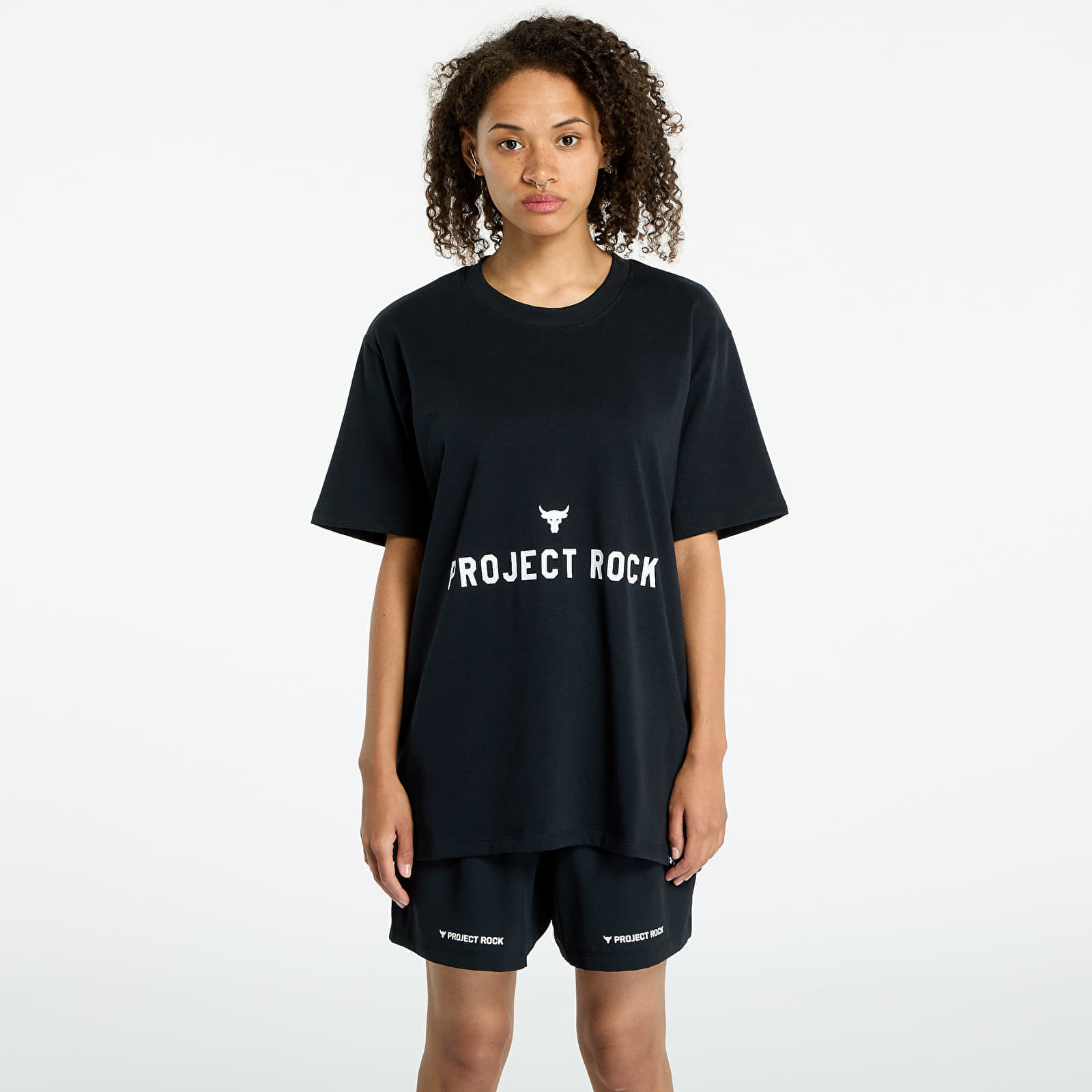 Tričko Under Armour Project Rock Campus Q3 T-Shirt Black/ White XS