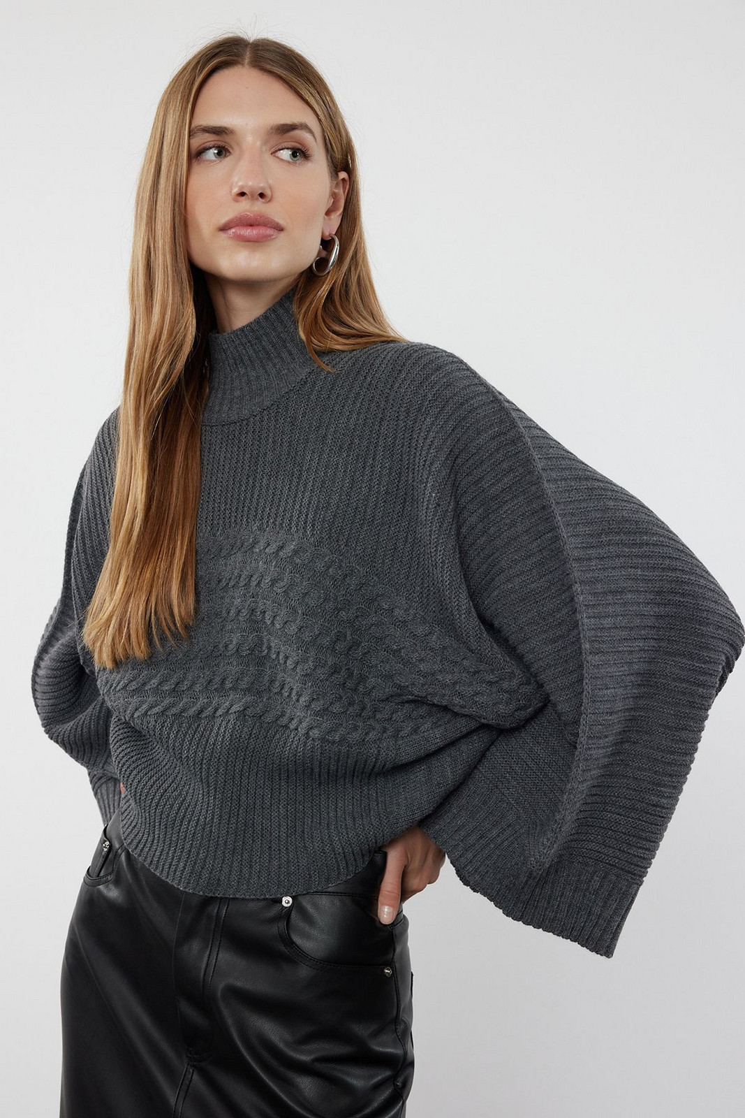 Trendyol Anthracite Basic Hair Knitted Knitwear Sweater