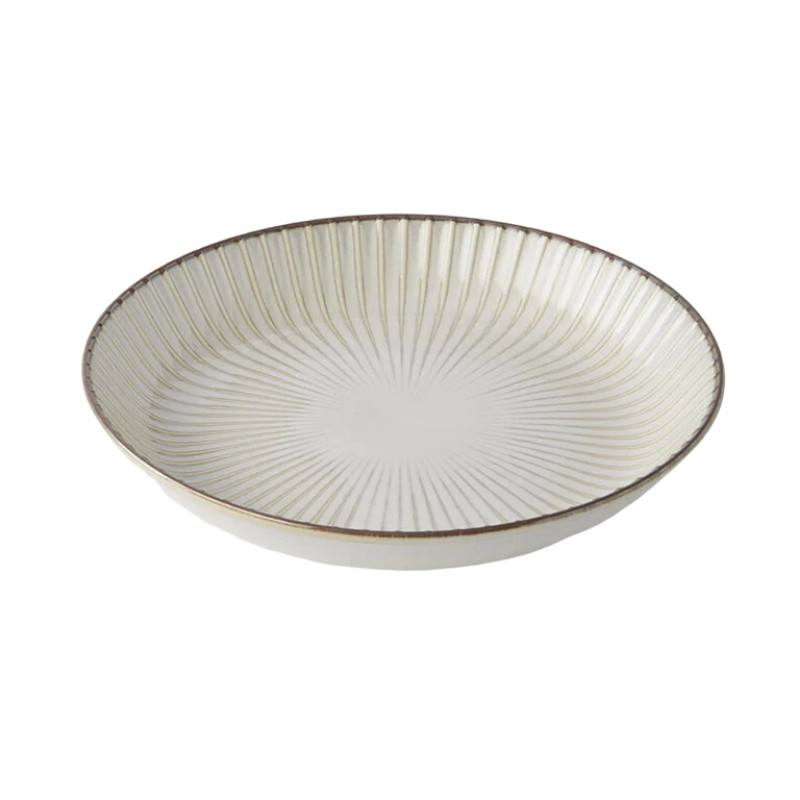 Jedálenský tanier WHITE SENDAN 22,5 cm, biela, keramika, MIJ