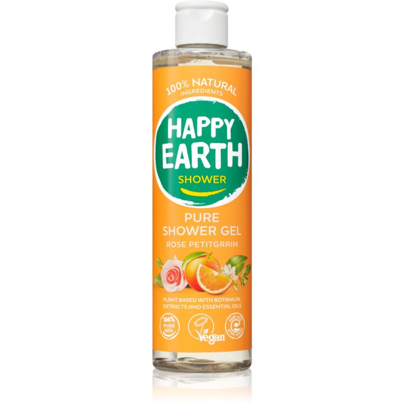 Happy Earth 100% Natural Shower Gel Rose Petitgrain sprchový gél 300 ml