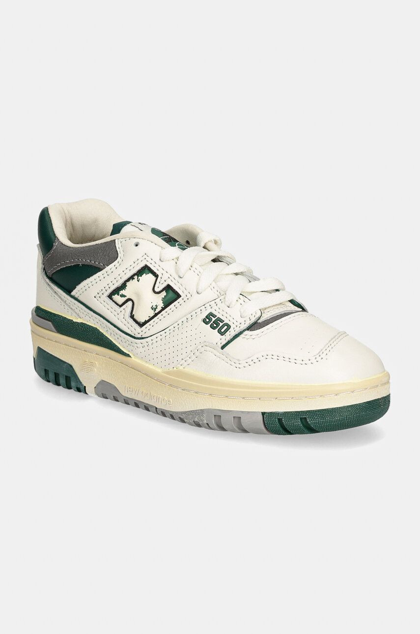 Kožené tenisky New Balance 550 biela farba, BB550VTG